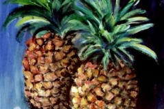 Ananas-auf-blau-acryl