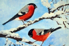 Dompfaffen-winter-acryl