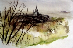 Dorf-aquarell