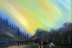 Elch-im-Nordlicht-acryl