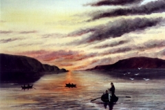 Fischer-im-Fjord-aquarell