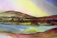 Landschaft-mit-See-aquarell