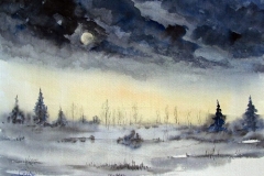 Mond-im-Winter-aquarell