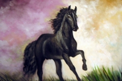 Pferd-schwarz-aquarell