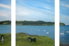 Schwäne-und-Hund-acryl