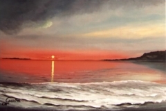 Sonnenuntergang-Strand-acryl