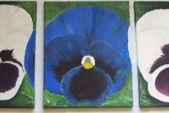 Triptichon-Blumen-acryl