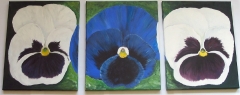 Triptichon Blumen acryl